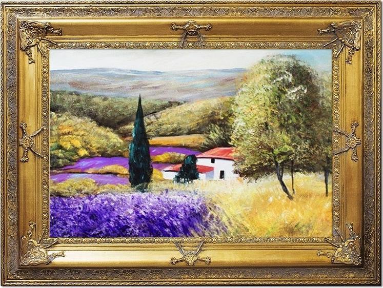 ART-POL Obraz olejny ręcznie malowany Pola lawendowe