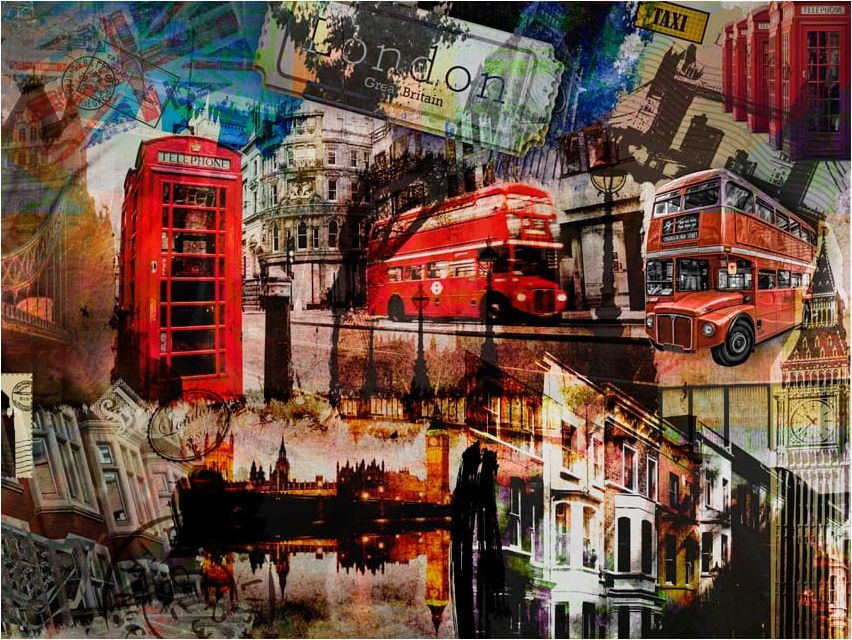 DecoNest Fototapeta - Londyński kolaż - 400X309