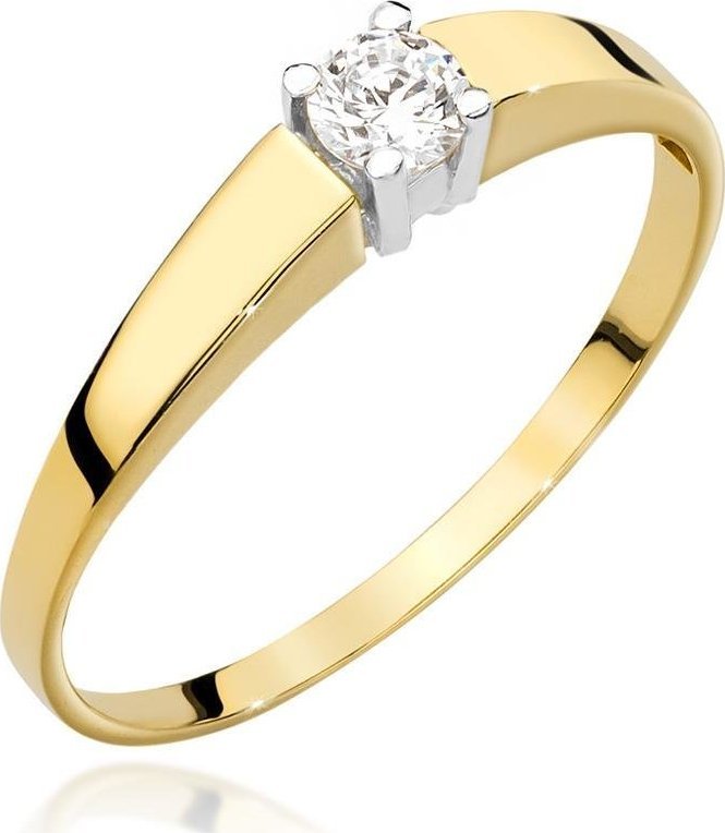 Best Diamonds złoty pierścionek z brylantem 0.20ct 7