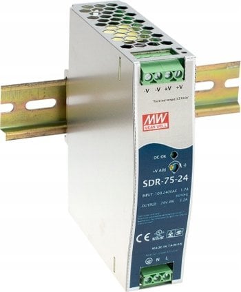 Zasilacz serwerowy Meanwell ZASILACZ IMPULSOWY NA SZYNĘ DIN MEAN WELL SDR-75-48 48V/75W/1.6A