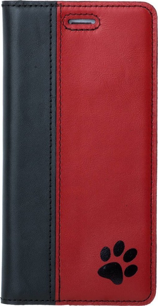 Surazo Etui na telefon skóra naturalna Smart magnet RFID - Costa Czarna i Czerwona - Łapa Czarna Samsung Galaxy S10 Plus