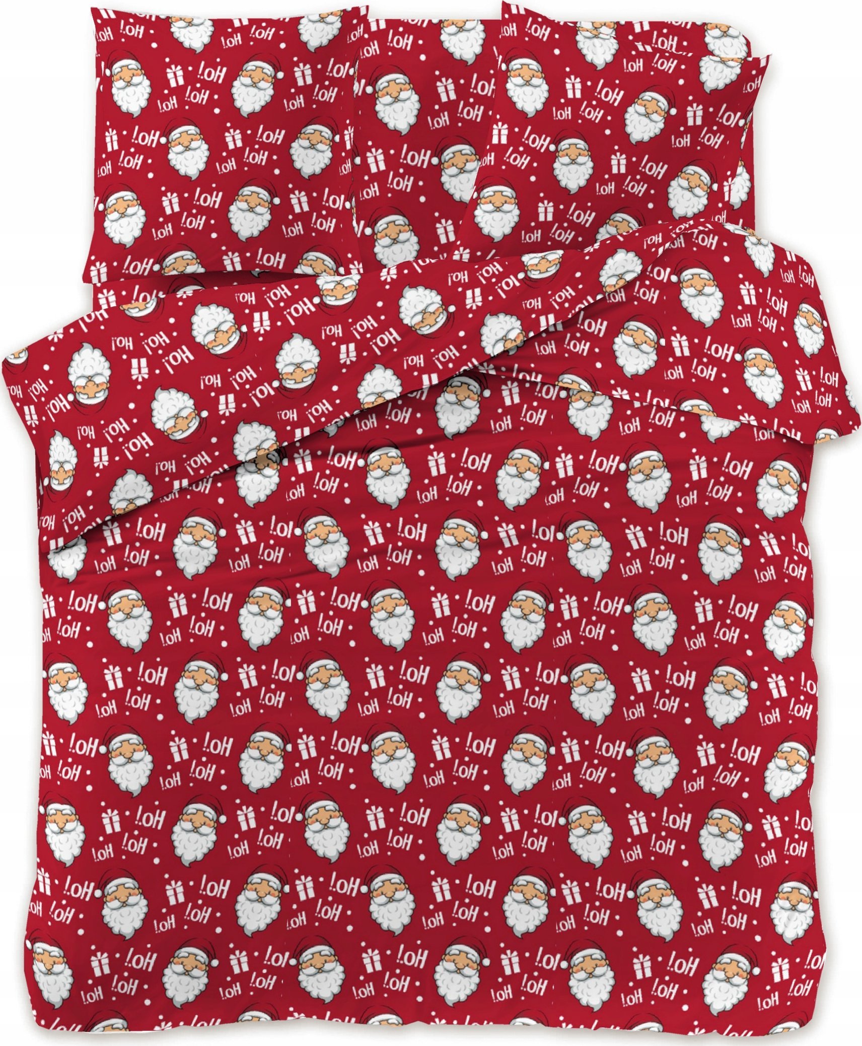 Cotton World Komplet pościeli świątecznej 3D Mikołaj Santa 220x200 3-częściowy
