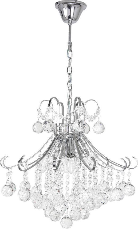 Lampa wisząca Mdeco LAMPA wisząca ELM6245/4 8C MDECO metalowa OPRAWA crystal ŻYRADNOL glamour zwis chrom