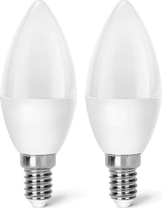 Aigostar Żarówka diodowa świeczka LED C37 E14 4W 2 szt. zimna Żarówka diodowa świeczka LED C37 E14 4W 2 szt. zimna