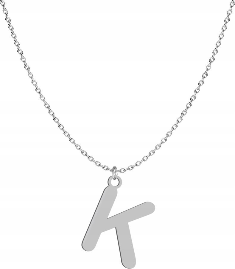 Radziszewska Jewellery Srebrny naszyjnik LITERA K DEDYKACJA GRATIS