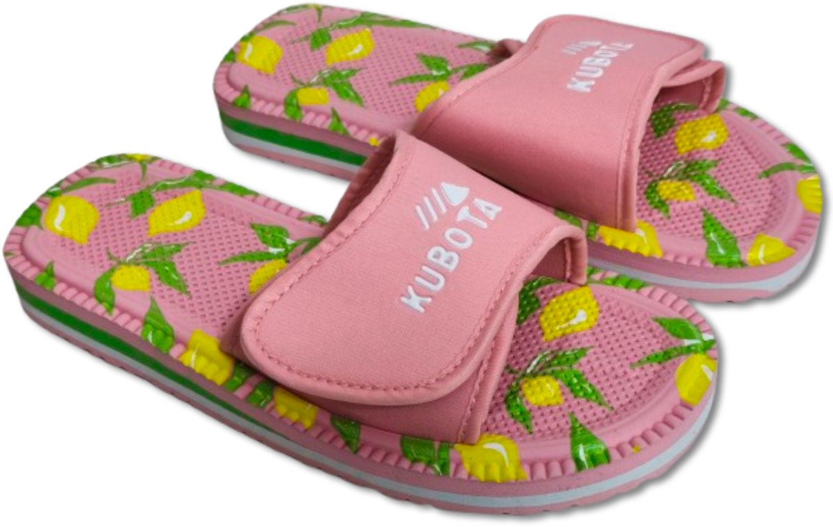 Piankowe klapki Kubota - Rzep Rozmiar 38 - Cytryny