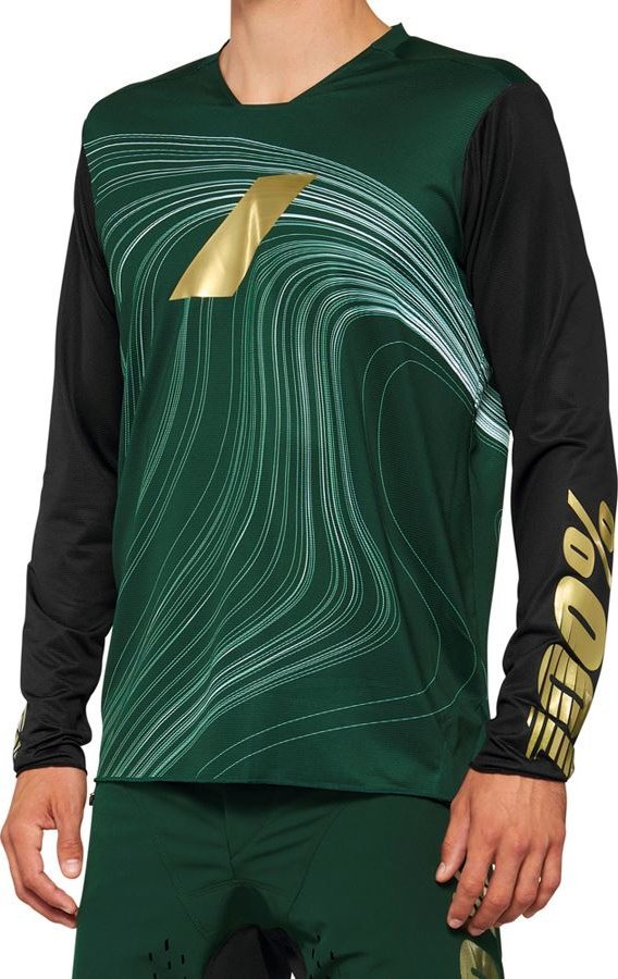 100% Koszulka męska 100% R-CORE X LE Jersey długi rękaw forest green roz. S (NEW 2022)