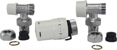 TEIDE TERMO PLUS zestaw zaworów kątowych do rur miedzianych, głowica termostatyczna M28 (501215+880030+507255+C4380)