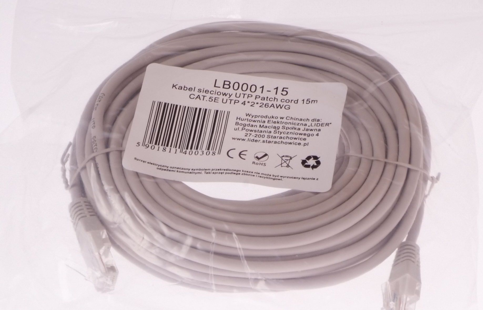 Libox UTP 15m CAT.5E UTP 4x2x26 AWG