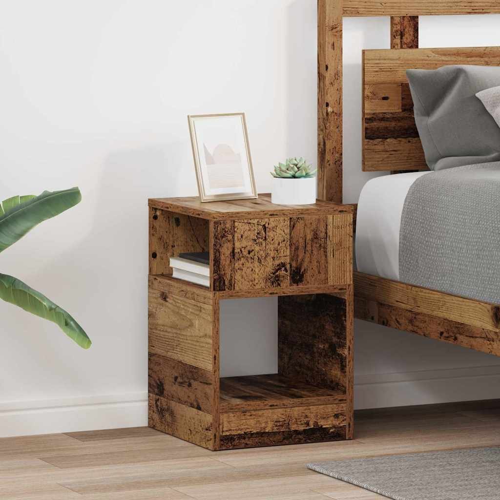 vidaXL Stolik końcowy 2 pcs Stare drewno 30,5 x 30 x 45 cm