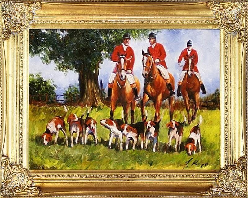 GO-BI Obraz Polowania ręcznie malowany 37x47cm uniwersalny