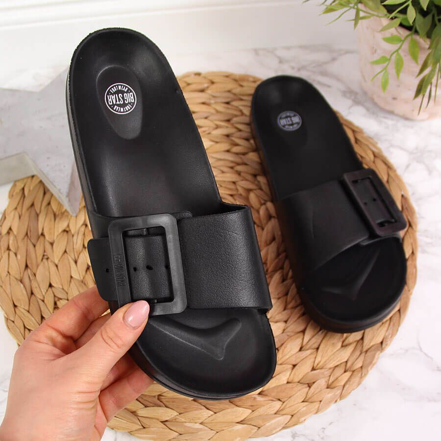 Big Star Klapki damskie piankowe plażowe czarne Big Star FF274A389 39