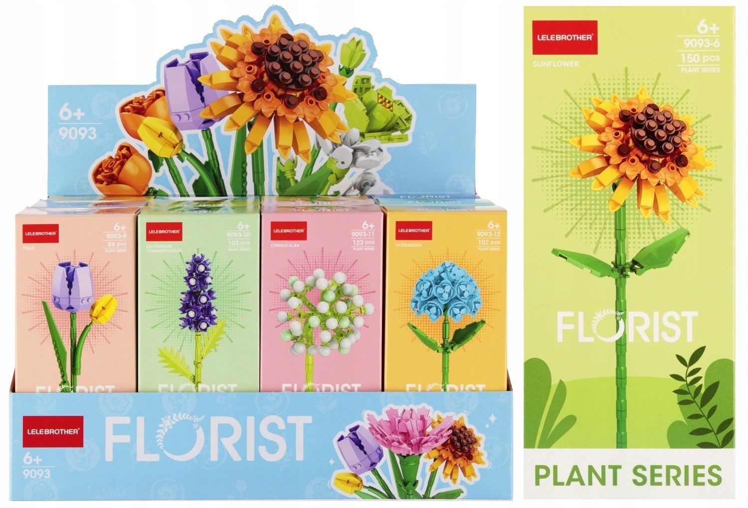 KLOCKI KONSTR KWIATY MIX 7X16X5 MC DISP 12/288.