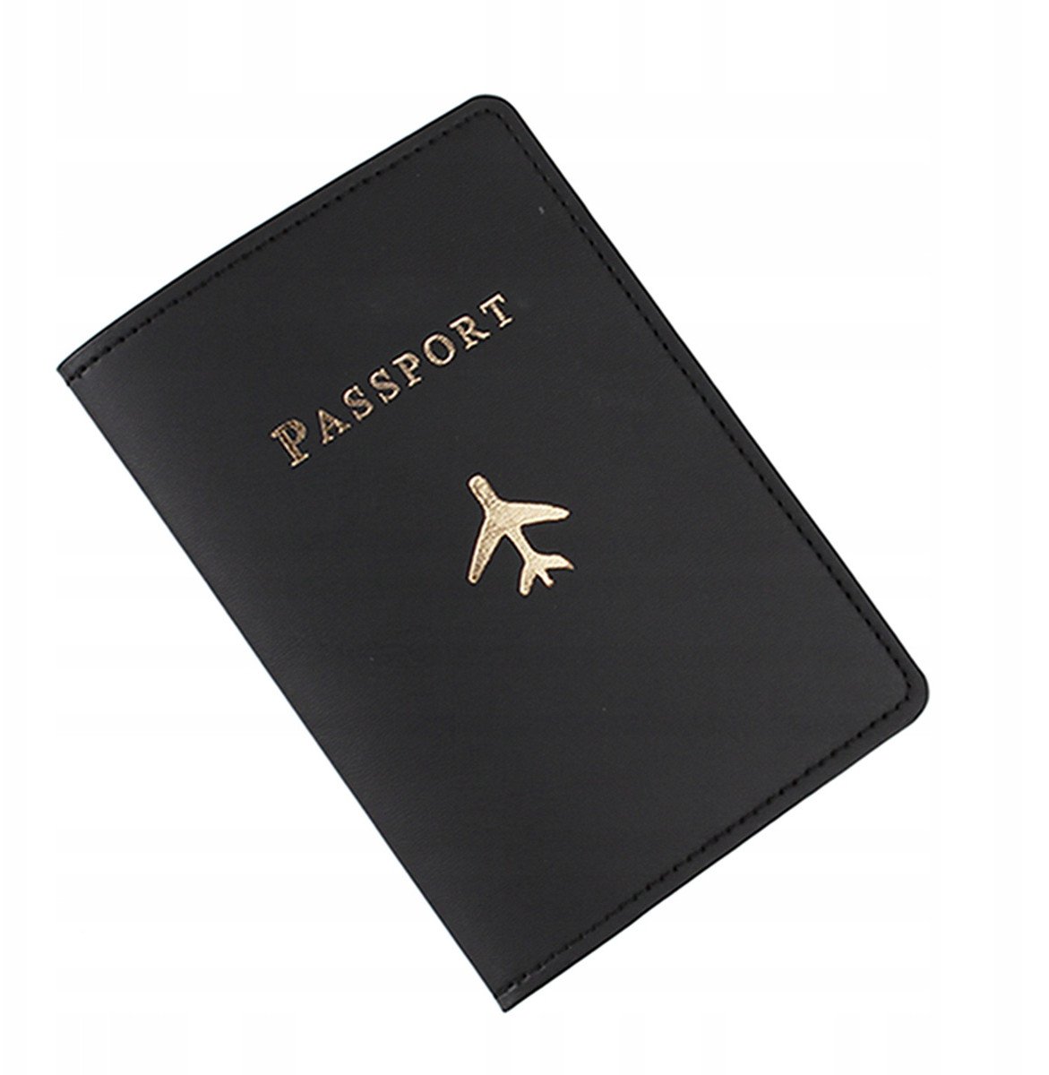 Etui POKROWIEC na PASZPORT OKŁADKA DOKUMENTY Futerał Eko-Skóra CZARNY