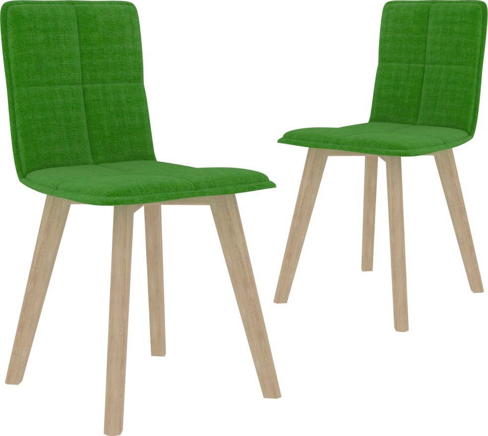 vidaXL Krzesła stołowe, 2 szt., zielone, tapicerowane tkaniną