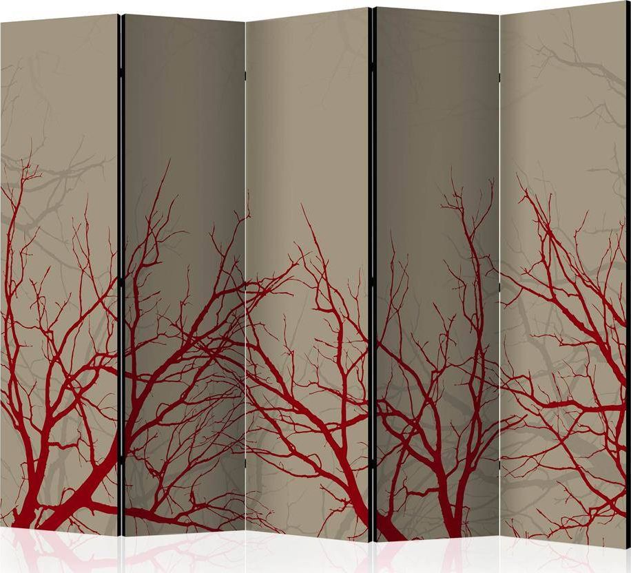 Artgeist Parawan 5-częściowy - Red-hot branches II [Room Dividers] uniwersalny