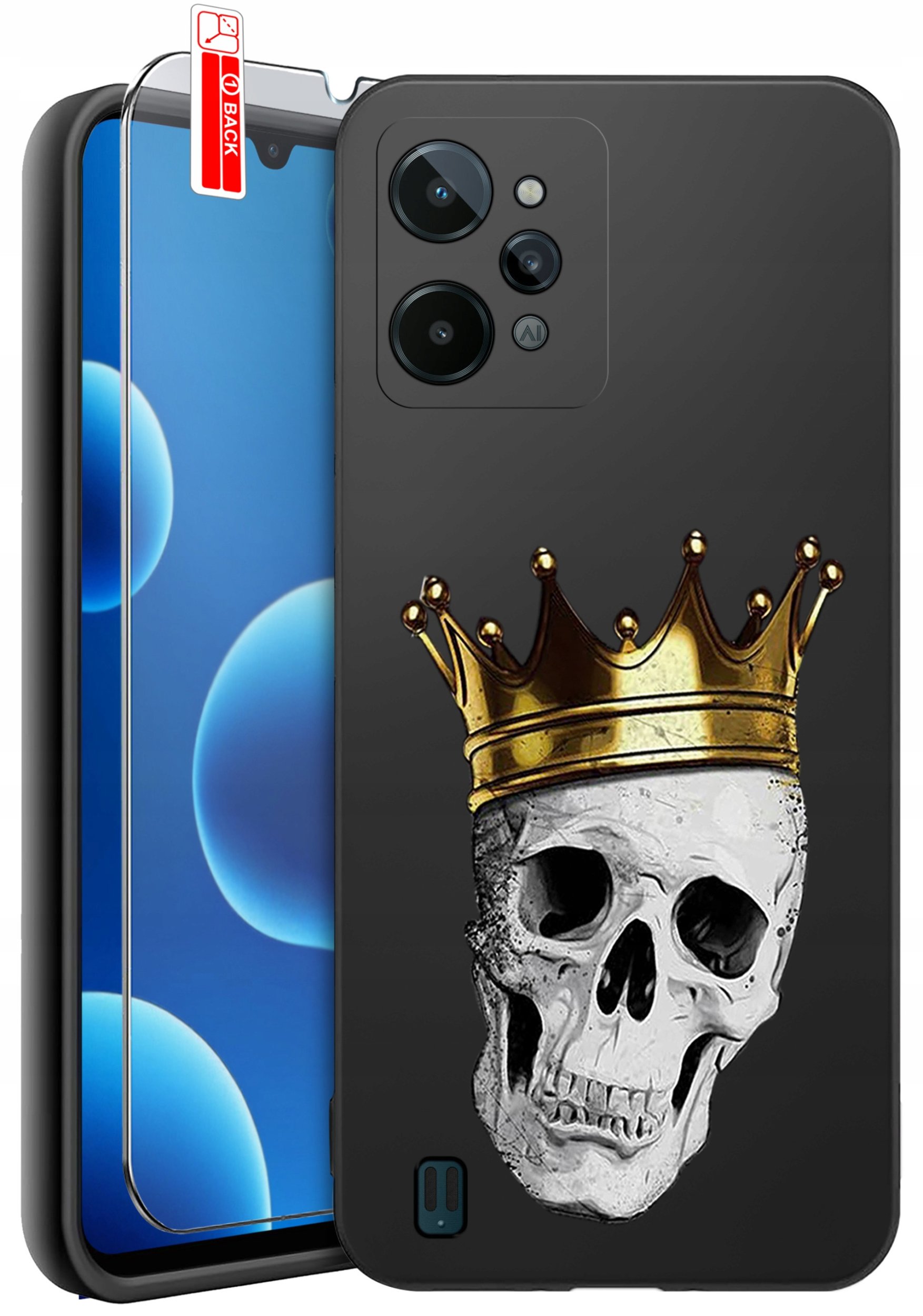 ETUI do Realme C31| WZORY | SILIKONOWE MATT CASE + SZKŁO 9H