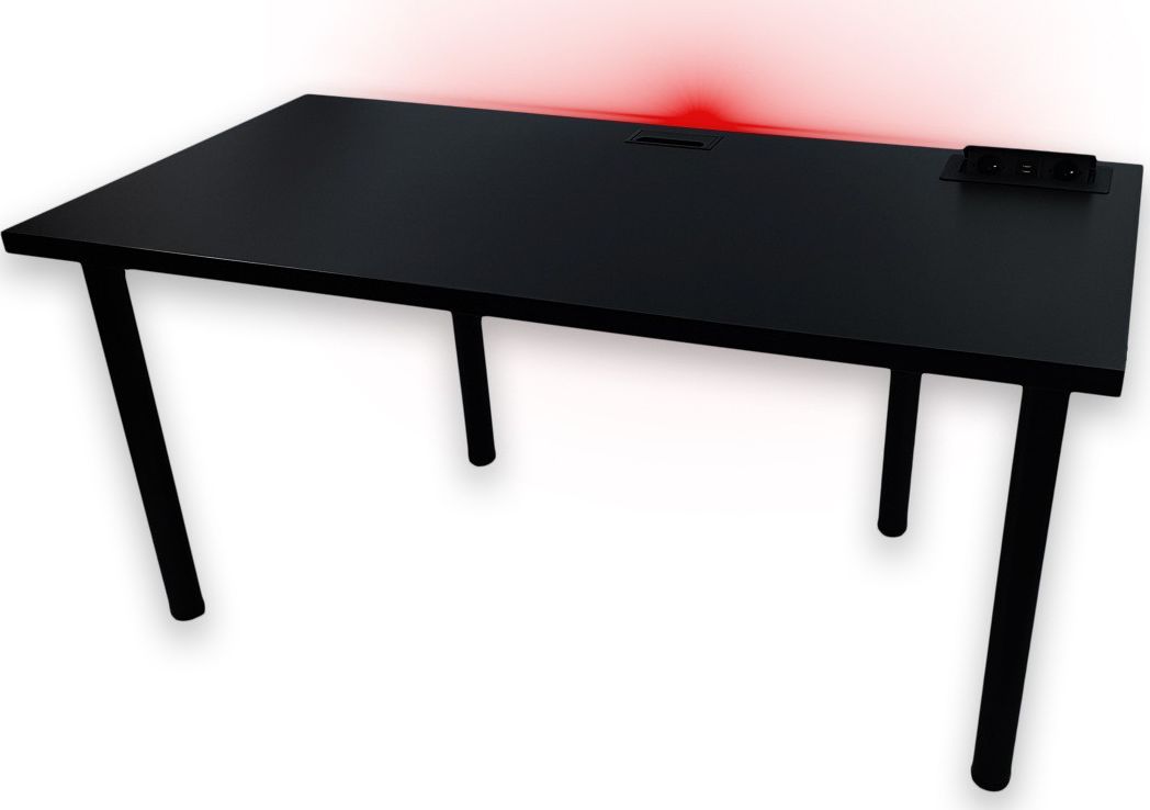 Biurko Daming Model 3 Czarne 136 cmx66 cm x 2,8 cm z prostokątnym przepustem na kable