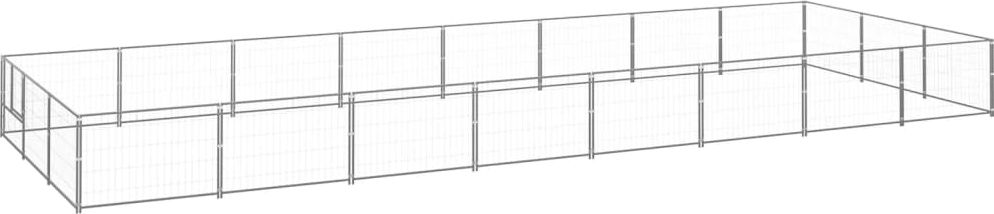 vidaXL Kojec dla psa, srebrny, 24 m, stalowy