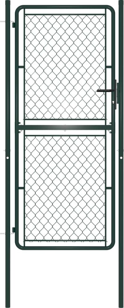 vidaXL Brama ogrodzeniowa, stalowa, 100 x 175 cm, zielona