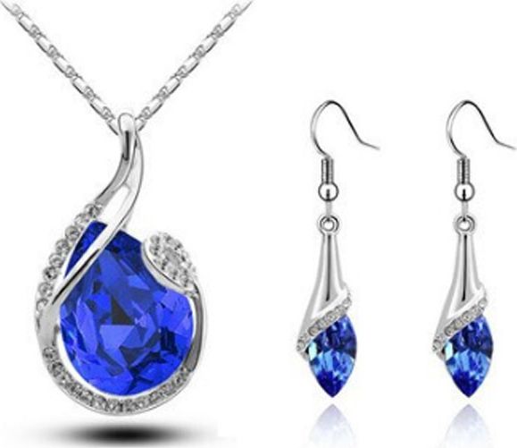 Lovrin Komplet biżuterii fioletowe migdały cyrkonie