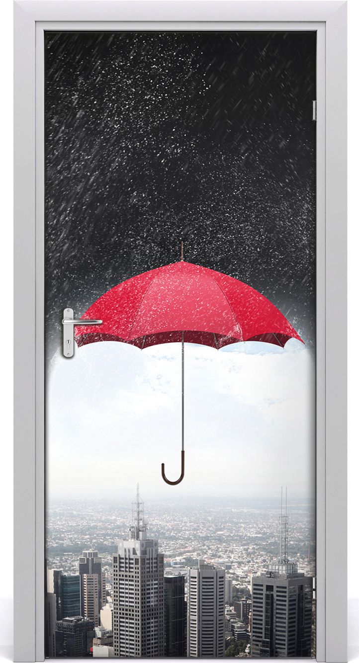 Tulup Fototapeta samoprzylepna na drzwi 95 x 205 cm dach nad miastem