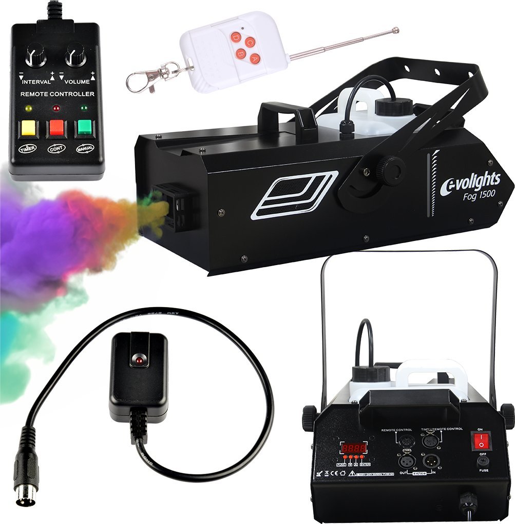 Evolights EVOLIGHTS FOG 1500 wytwornica dymu mgły timer + pilot