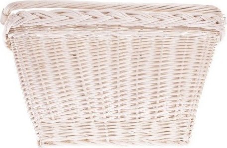 WickerPL Wiklinowy Kosz Rowerowy Wybielany 46x34 H23/28 cm
