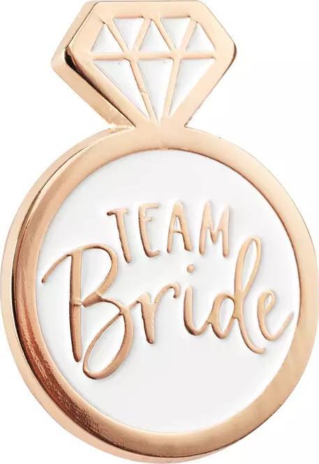 PartyPal Pin emaliowany Team Bride, rose gold one size