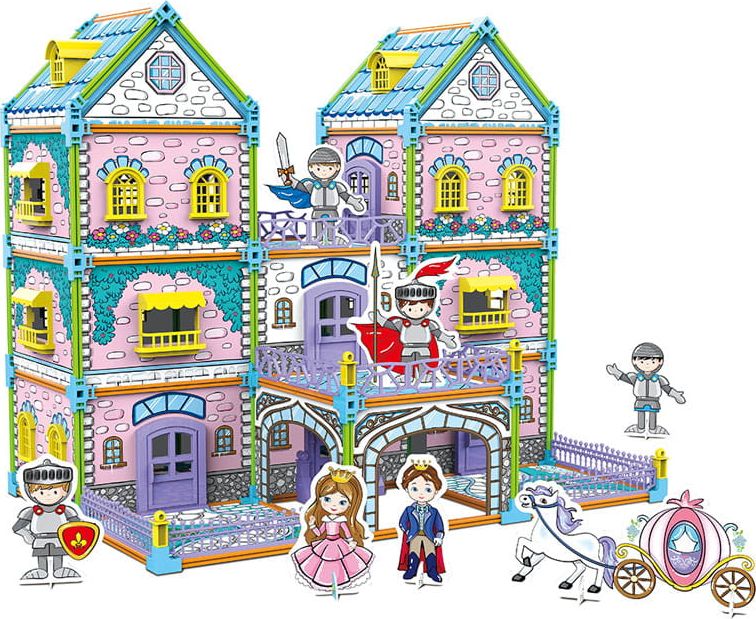 Habarri Dwustronny domek do składania i kolorowania - Zamek Księżniczki