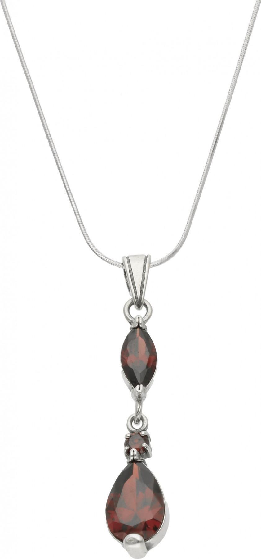 Rosanto Srebrna zawieszka z czerwonymi cyrkoniami 925