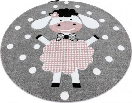 Dywany Łuszczów Dywan PETIT DOLLY koło szary, koło 140 cm