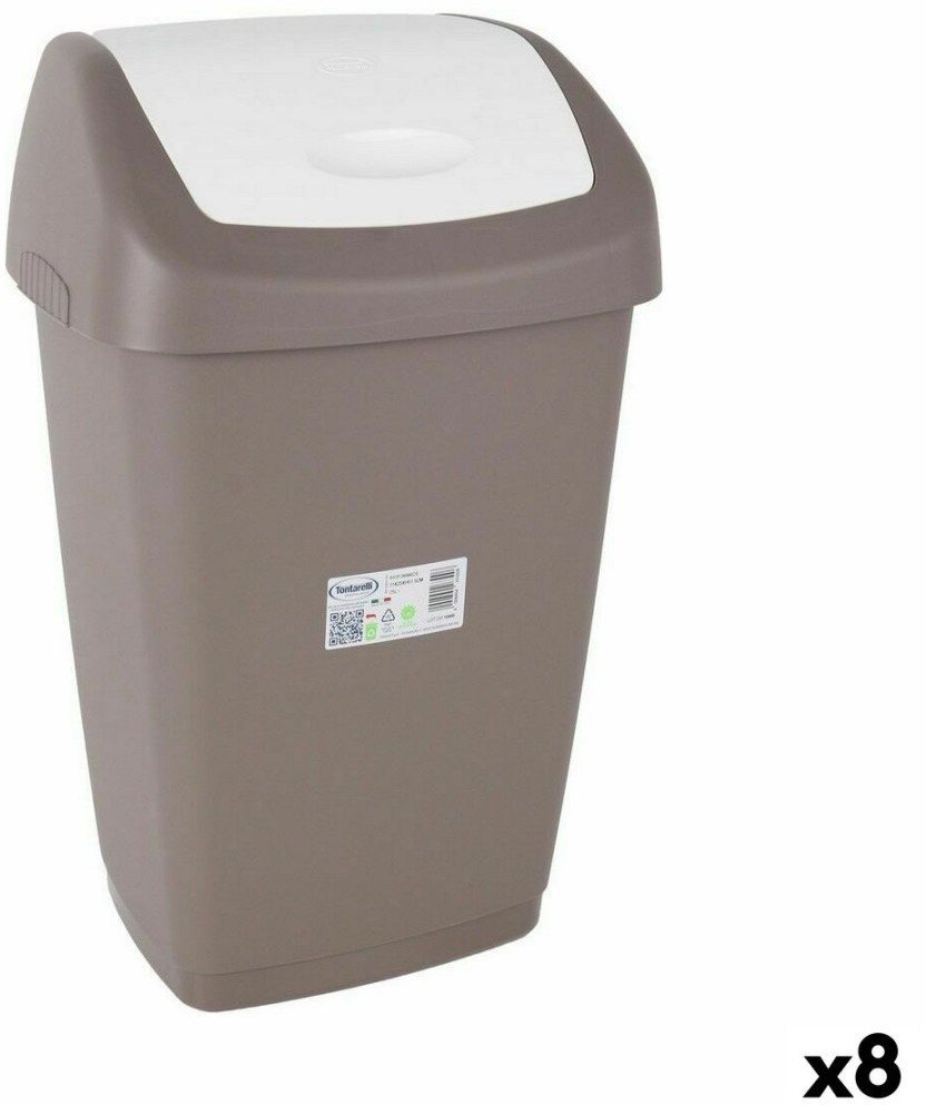 Kosz na Śmieci Tontarelli Aurora Ruchome Brązowy (8 Sztuk)