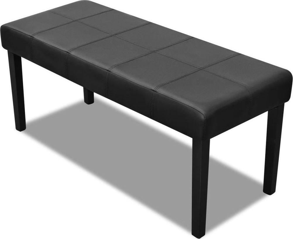 vidaXL Ławka do przedpokoju, czarna, sztuczna skóra