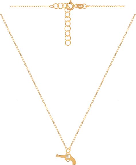 Lovrin Złoty naszyjnik 585 zawieszka rewolwer pistolet 0,85 g