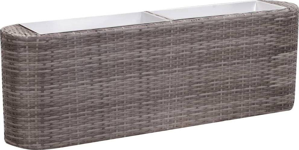 vidaXL VidaXL Donica ogrodowa, 120x24x40 cm, polirattan, szara