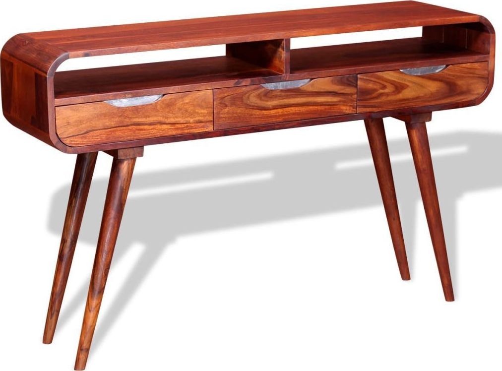 vidaXL Stolik typu konsola z litego drewna sheesham, 120 x 30 x 75 cm