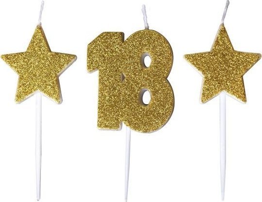 MK TRADE Świeczki urodzinowe z gwiazdkami 18 SH-588-18