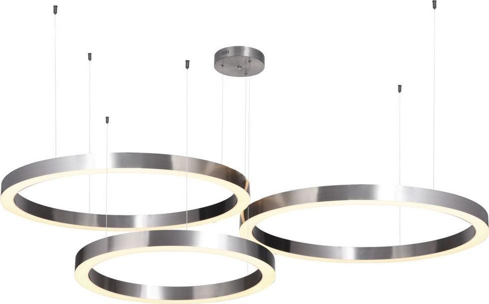 Lampa wisząca KKS LAMPA wisząca CIRCLE KKST-8848-60+80+80 NIKIEL geometryczna OPRAWA metalowe pierścienie LED 21W 3000K zwis nikiel