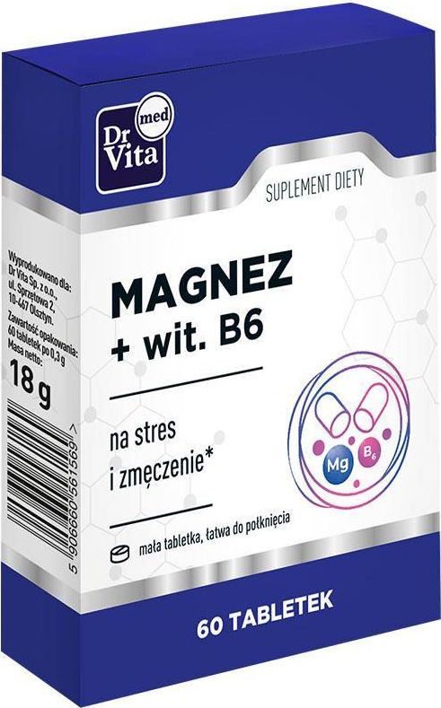 Dr Vita Dr Vita Magnez + Witamina B6 suplement diety na stres i zmęczenie 60 tabletek
