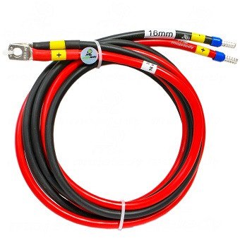 2x 300cm czerwony i czarny kabel łączeniowy akumulatora inwertera 16mm