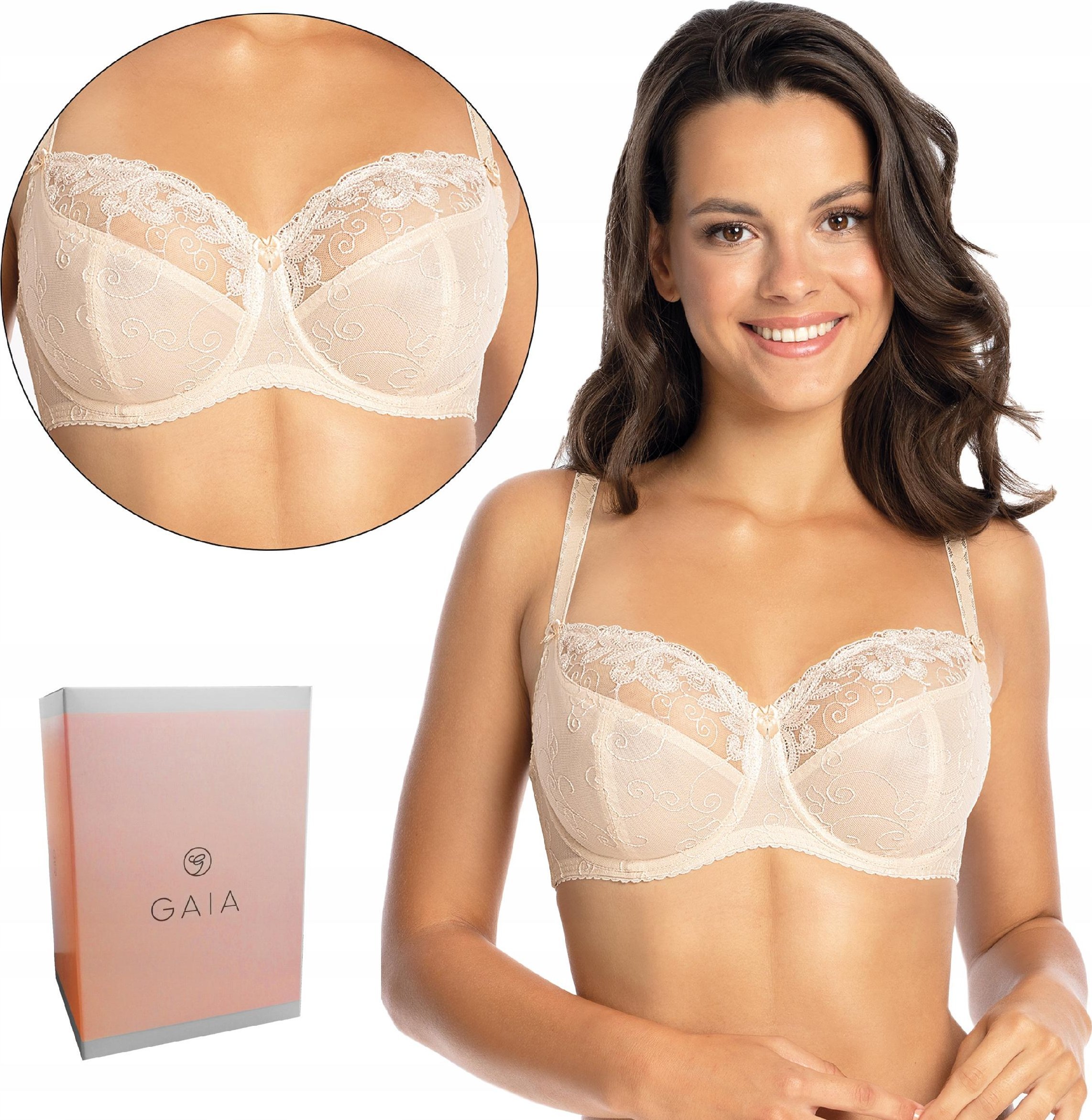 Gaia Miękki biustonosz GAIA 1027 EVE soft, BEŻ, 75G