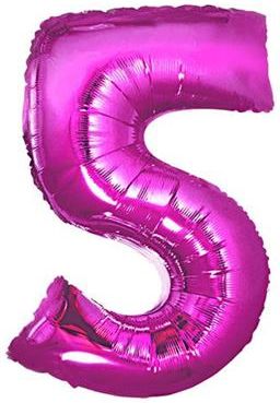 GoDan Balon foliowy cyfra "5" różowa, 85cm