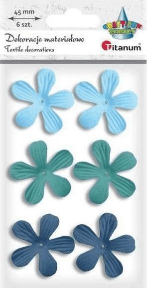 Titanum Kwiaty materiałowe pianka 3D 45mm mix 6szt