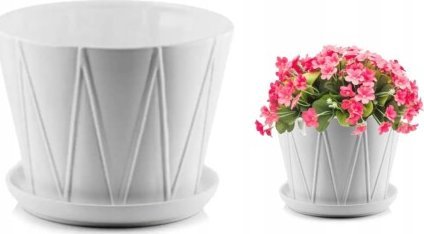 Polnix Osłonka ceramiczna biała klasyczna 17x14cm