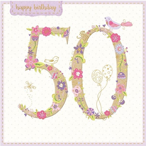 Museums & Galleries Karnet kwadrat Urodziny 50 i koperta