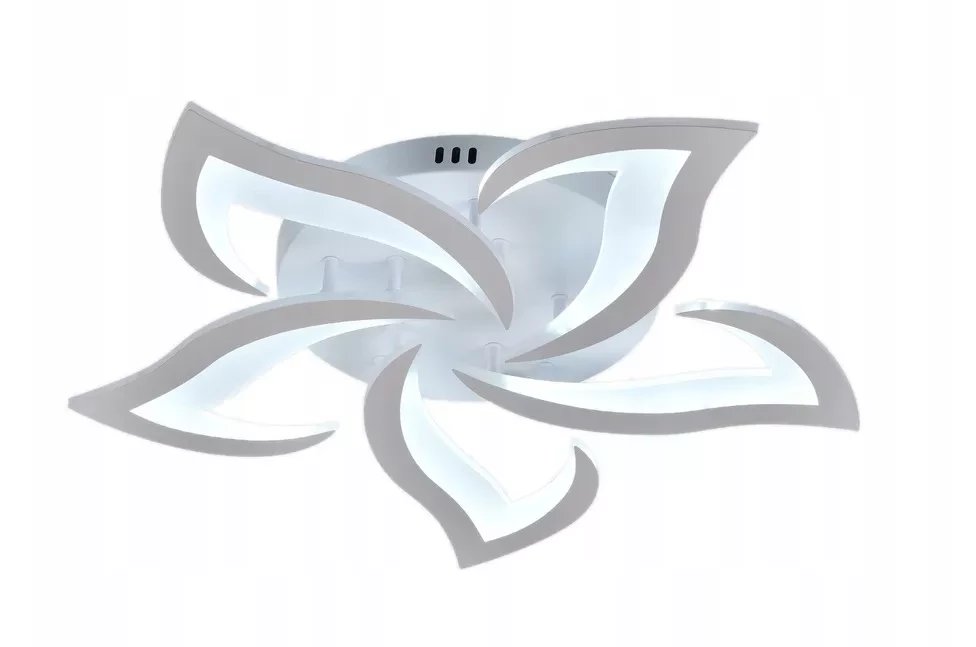 Lampa Sufitowa Kwiat Lotosu do Sypialni Biała Żyrandol LED z Pilotem