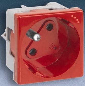 Kontakt-Simon Gniazdo K45 pojedyncze DATA z/u 16A IP20 z kluczem uprawniającym czerwone - KS22/6