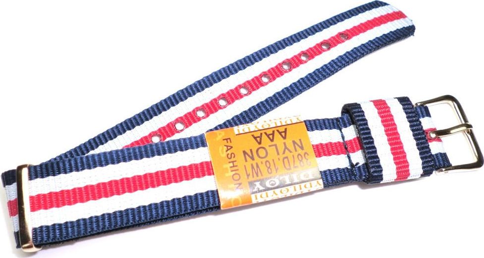 Diloy Nylonowy pasek do zegarka 18 mm Diloy 387D.18.W1 uniwersalny