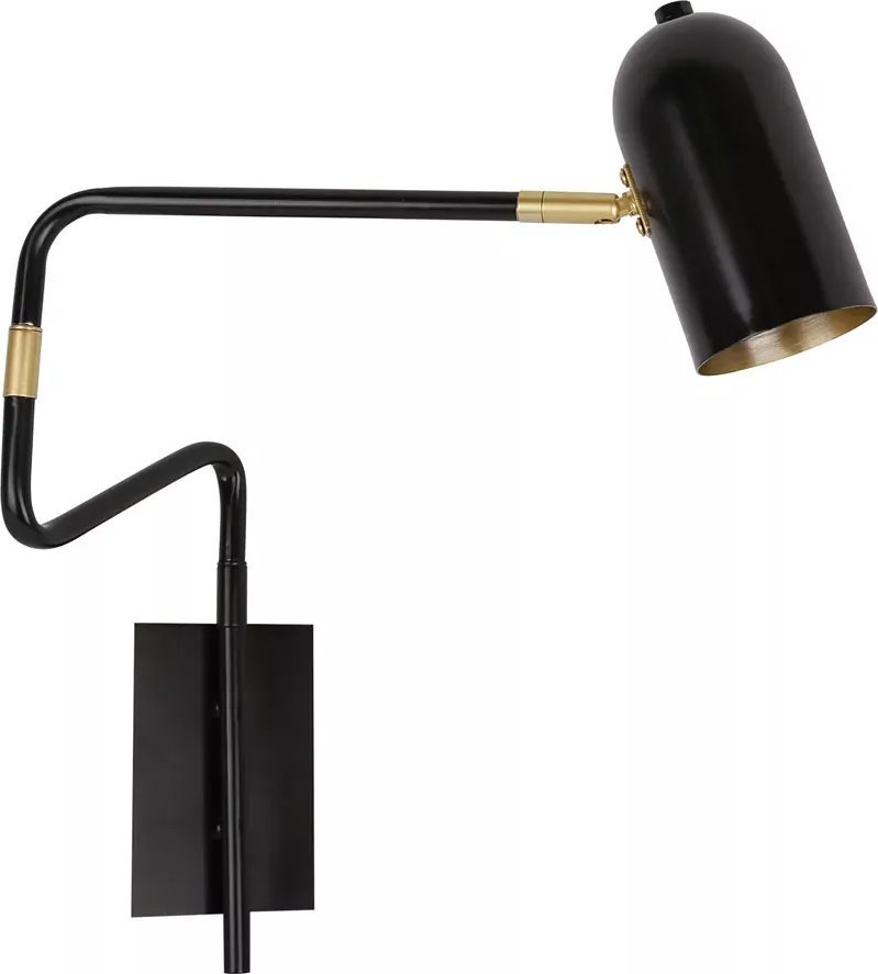 Kinkiet Lumes Czarny metalowy kinkiet do sypialni i salonu - K059-Damasci